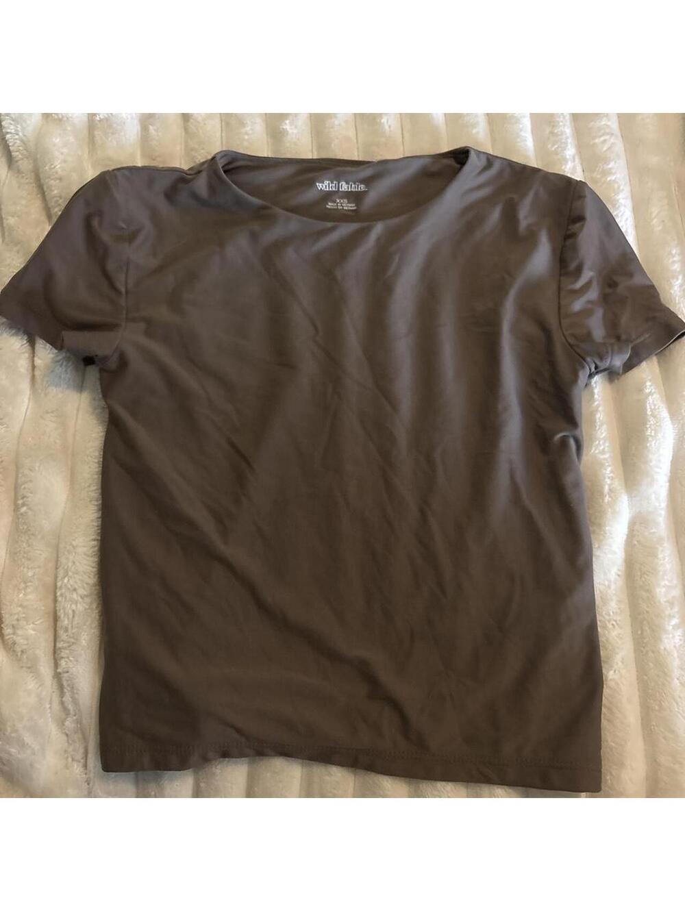 Wild Fable Women's Brown and Grey Tshirt